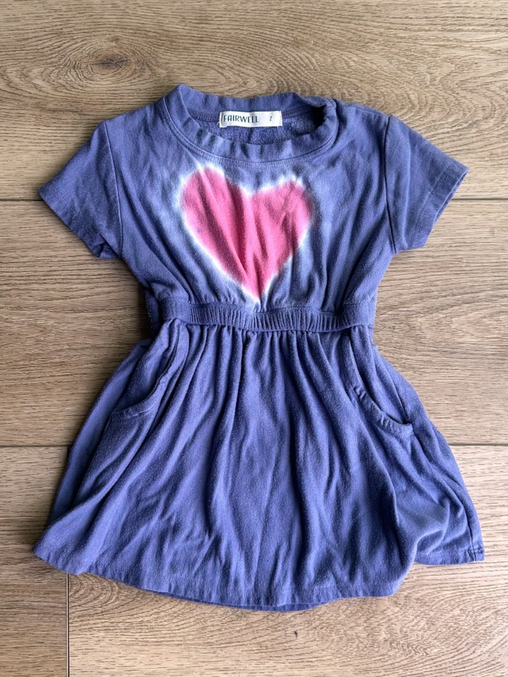 Fairwell Tie Dye Heart Dress - 2T